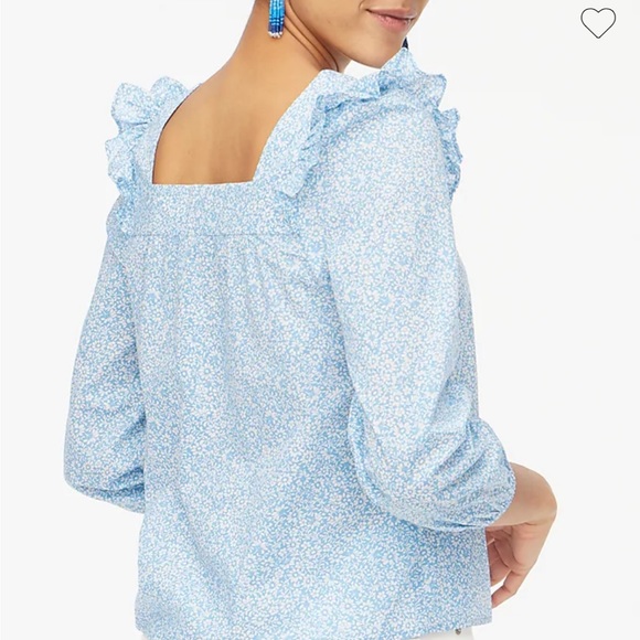 J.Crew square neck ruffle top - Picture 3 of 3